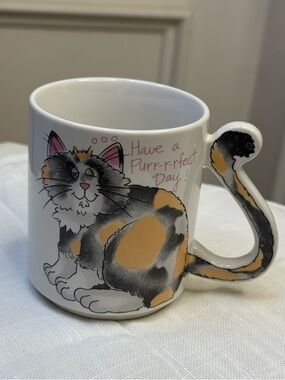 1989 Tasse Chat Cat Stoneware Coffee Mug/Cup “Have a Purrfect Day"